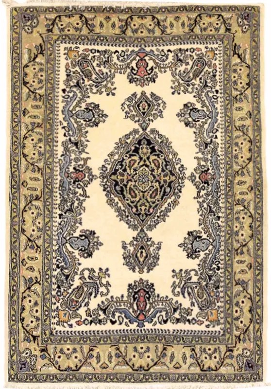 Ghom Tappeto persiano 110 x 160 Beige (Iran) Annodato A Mano