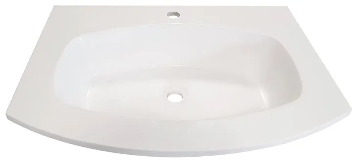Lavabo a incasso rettangolare Armonia L 70 x H 14 x P 46 cm in resina bianco lucido