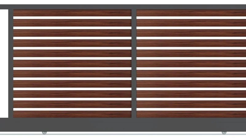 Cancello manuale scorrevole ALBA Maia120-40 in alluminio, reversibile, L 300 x H 190 cm, di colore noce