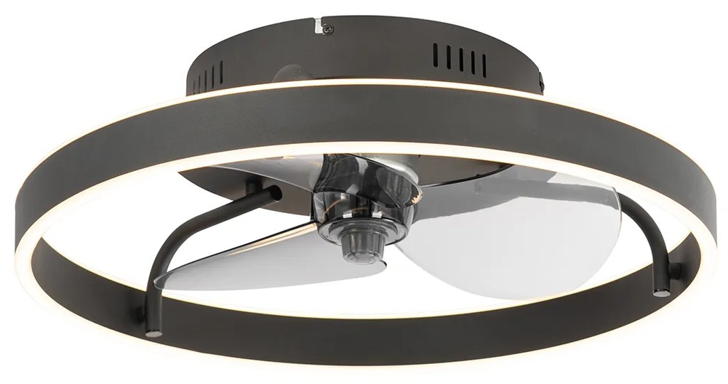 Ventilatore da soffitto nero con LED e telecomando - Maddy