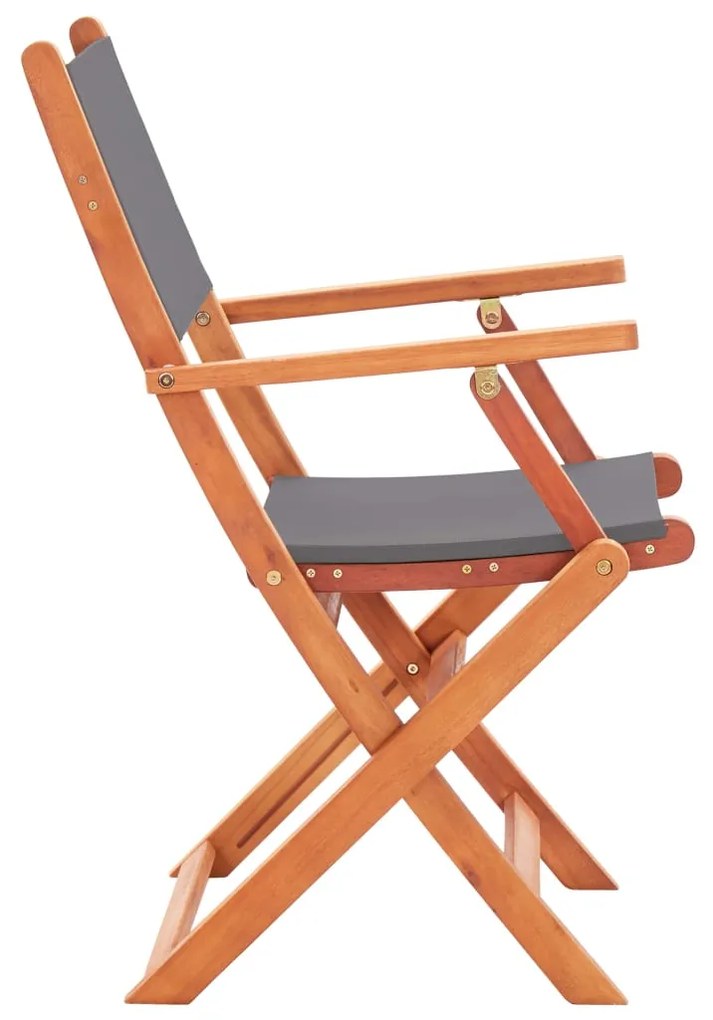 Sedie da giardino pieghevoli 2 pz grigio eucalipto e textilene