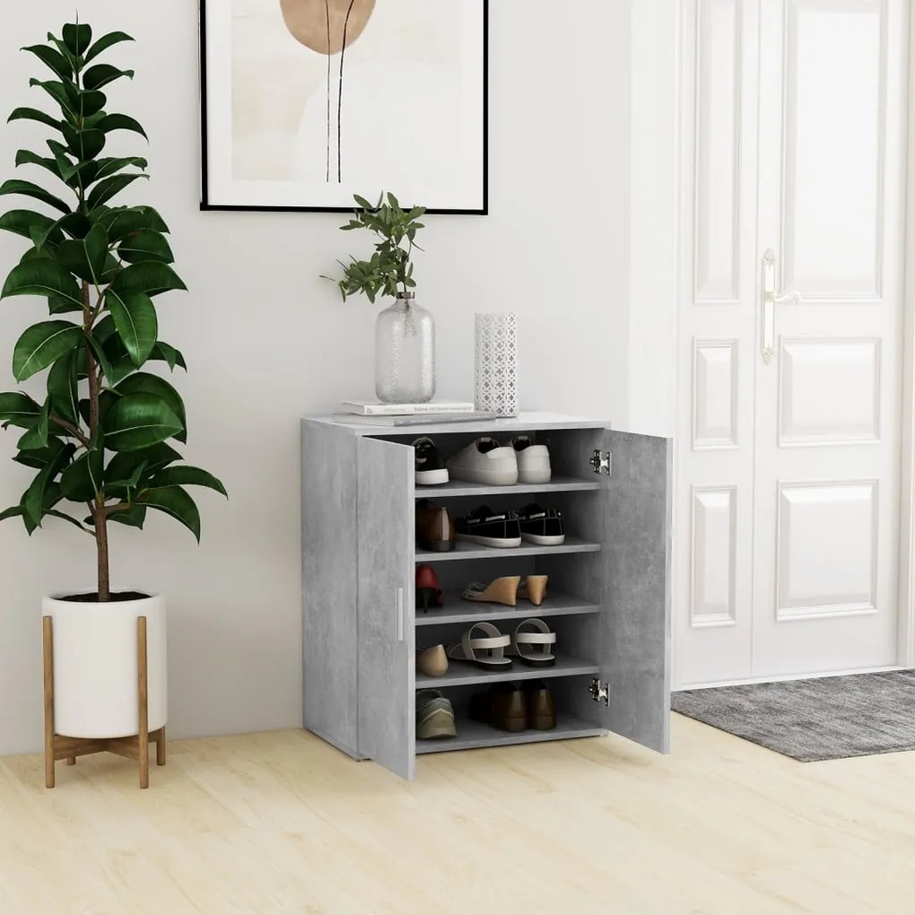 Scarpiera Grigio Cemento 60x35x70 Cm İn Truciolato /
