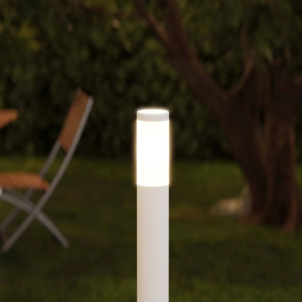 Paletto da Giardino 100cm acciaio inox BIANCO IK06 IP54 base E27