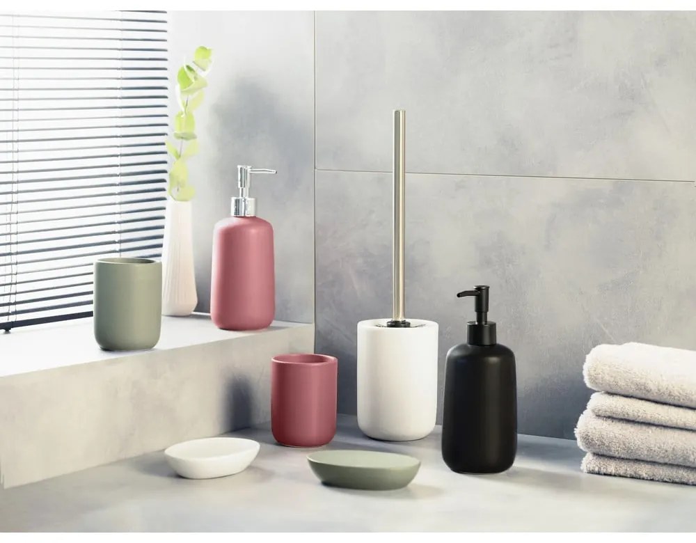 Dispenser per sapone nero opaco in ceramica 500 ml Olinda – Allstar