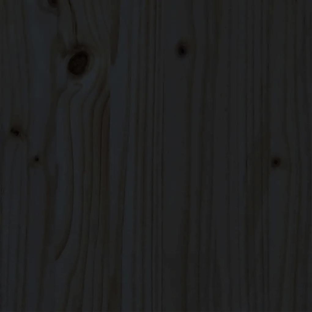 Giroletto Nero in Legno Massello di Pino 160x200 cm