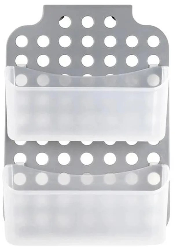 Mensola doppia sospesa per doccia 12x35,5 cm grigio/bianco