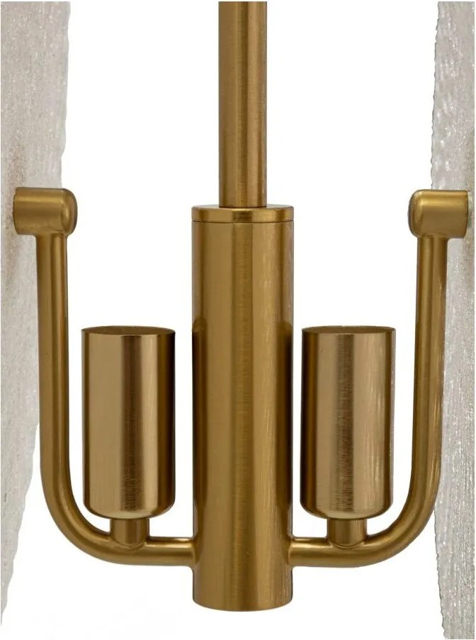 Lampadario dorato con paralume in vetro Glass – Mauro Ferretti