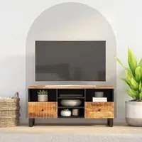 Mobile TV 100x33x46cm Legno Massello Mango e Legno Multistrato 351978