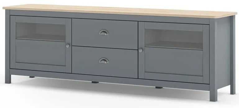 Mobile TV verde polveroso in pino massiccio 180x59x40 cm Misti – Marckeric