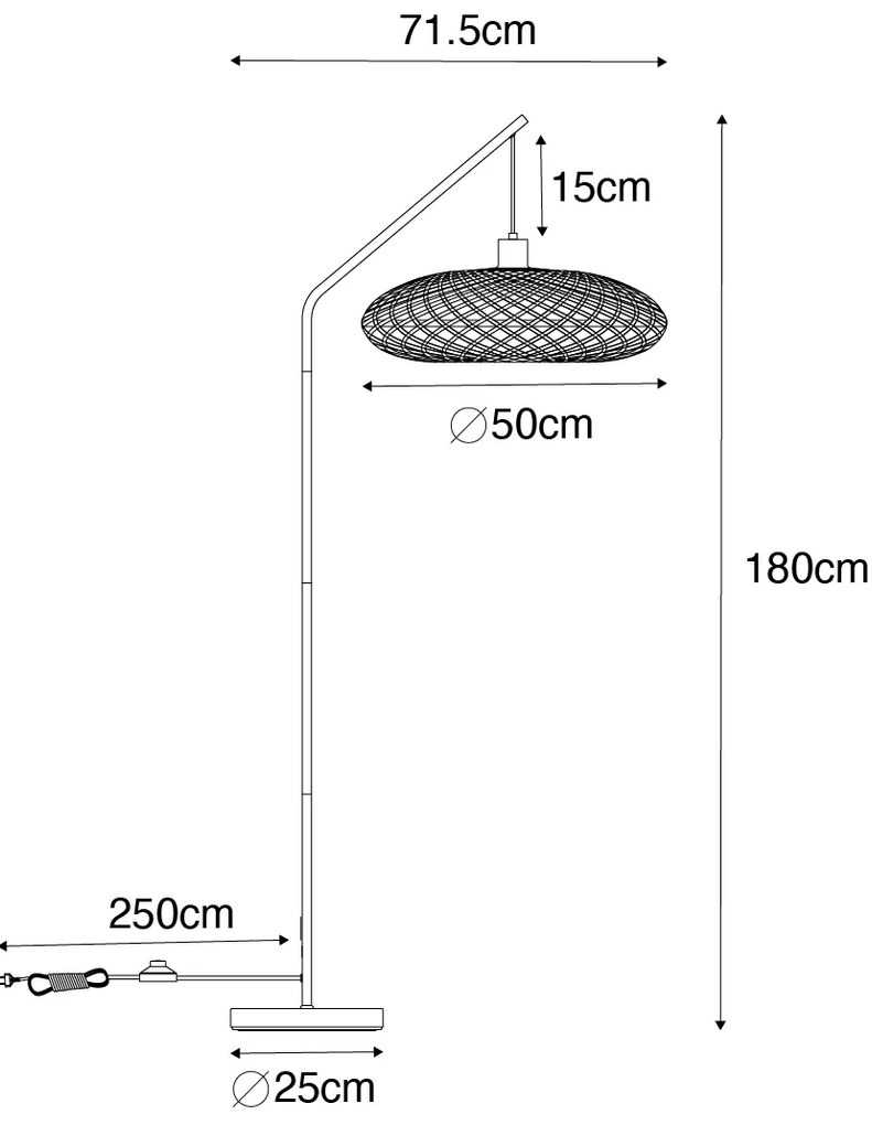 Lampada da terra orientale in bambù - Ostrava