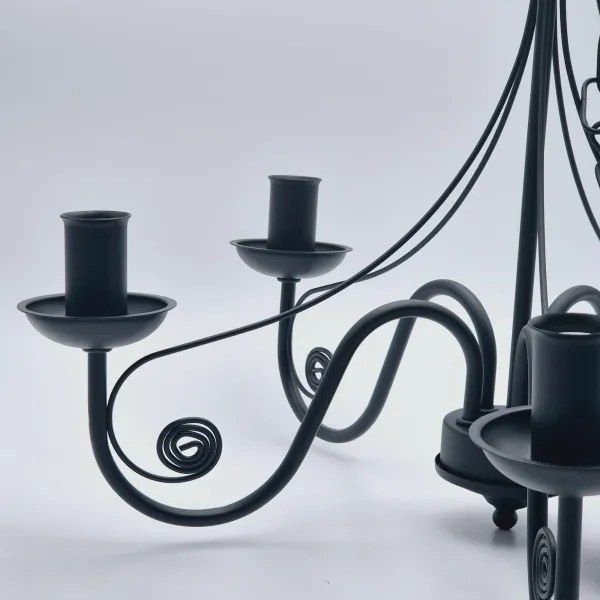 Lampadario a sospensione con catena DONATO 5xE14/40W/230V nero