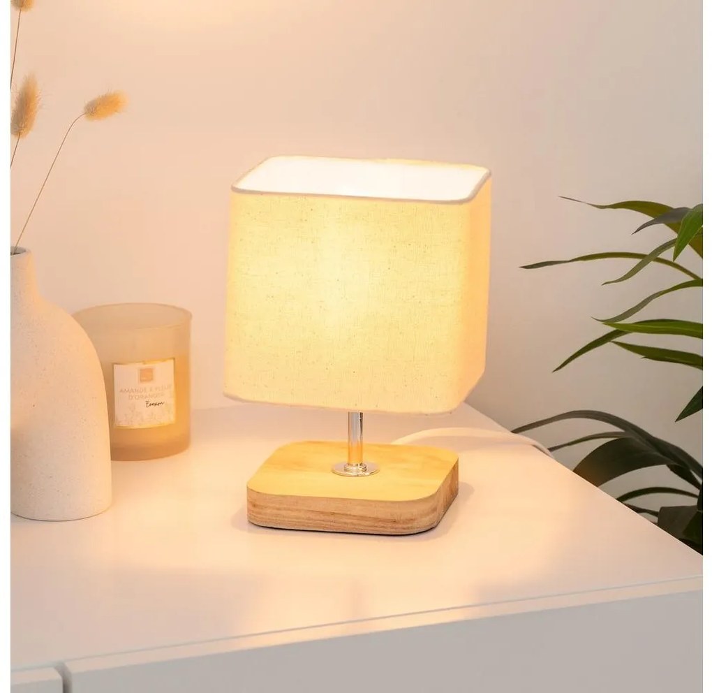 Atmosphera - Lampada da tavolo TOXEY 1xE14/25W/230V pino/beige