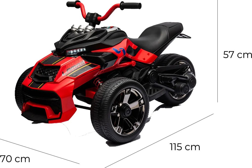 Mini Quad Elettrico per Bambini 3 Ruote 12V ATV 3.0 Rosso...