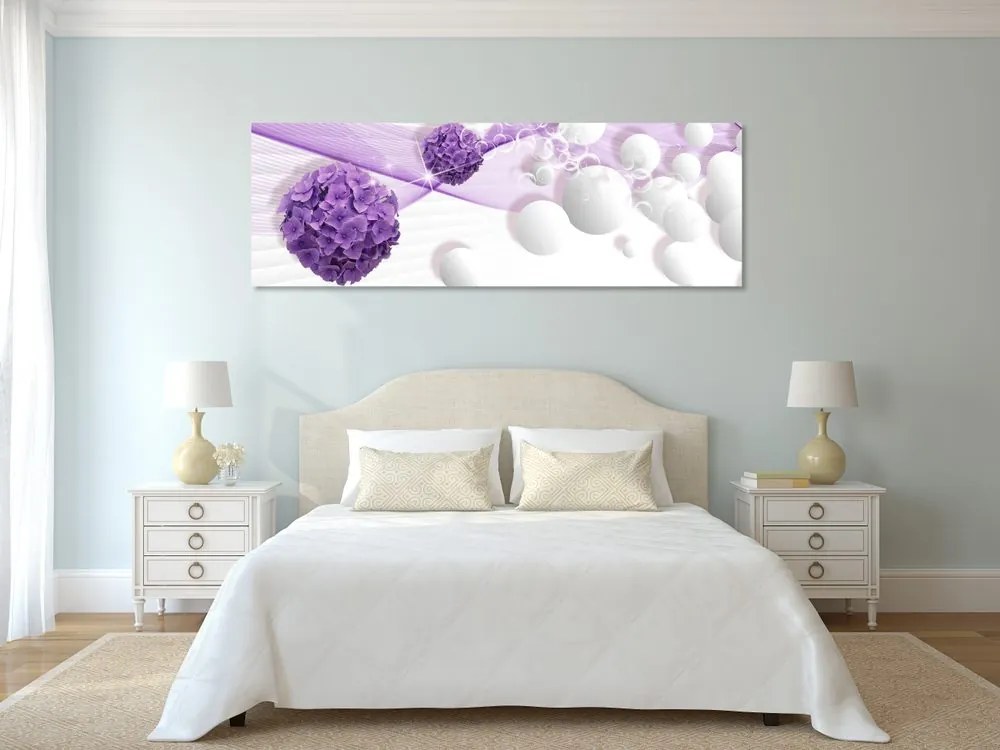 Quadro su tela – Fiori con sfondo astratto