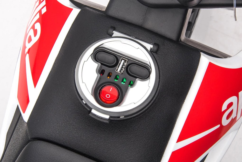 Moto Elettrica per Bambini 12V con Licenza Aprilia RX-125 Motocross Bianca...