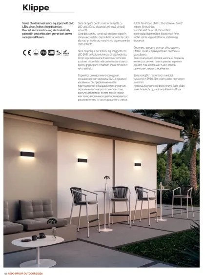 Redo 90451 - Applique da esterno KLIPPE LED/24W/230V 3000K IP54 bianco