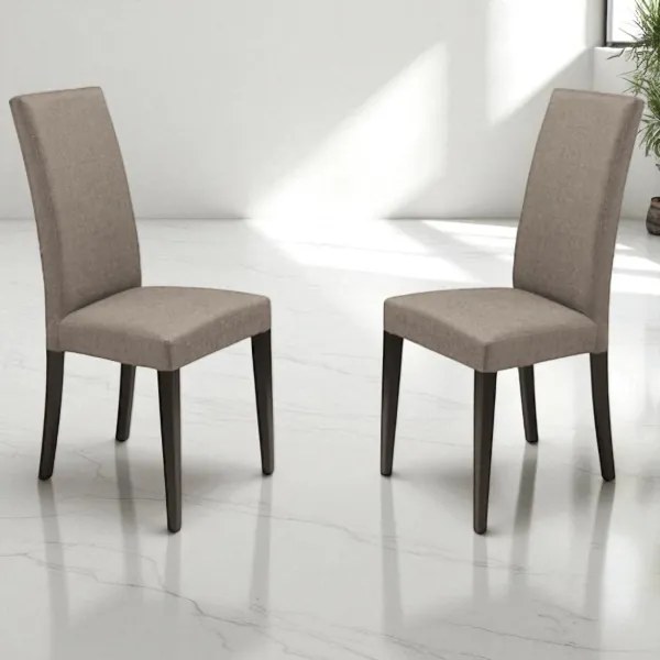 Sedia in tessuto Caffčlatte con gambe in legno DENVER 2 sedie