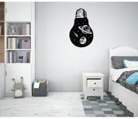 ASTROLAMP - Adesivo murale wall sticker in vinile 55x90 cm Colore: nero