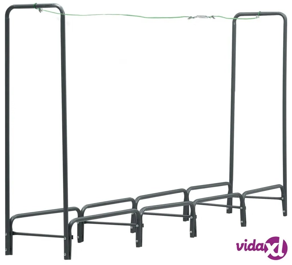 vidaXL Rastrelliera per Legna da Ardere Antracite 240x35x120cm Acciaio