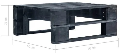 Set Divani a Pallet e Cuscini 6 pz in Pino Impregnato Nero