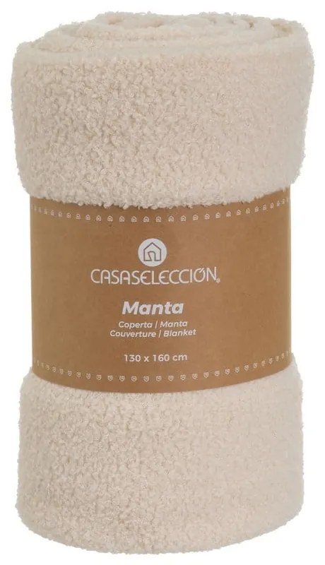 Coperta bouclé beige 160x130 cm Sherpa - Casa Selección