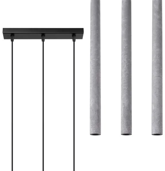 Sollux SL.1272 - Lampadario a sospensione con filo PASTELO 3xG9/8W/230V calcestruzzo