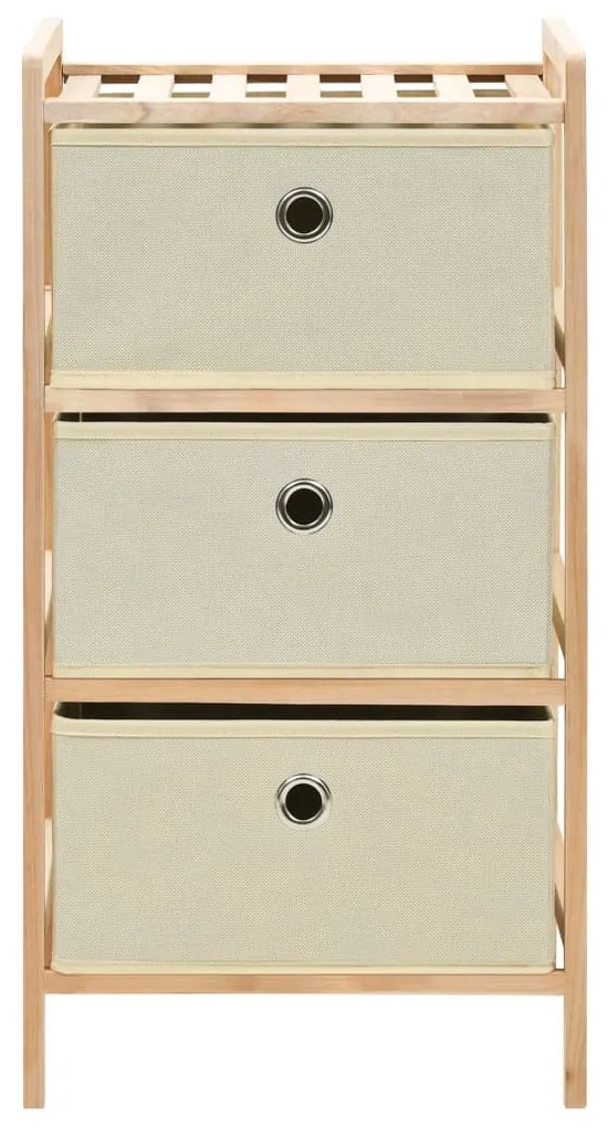 Armadietti 2 pz con 6 cesti in tessuto e legno di cedro beige
