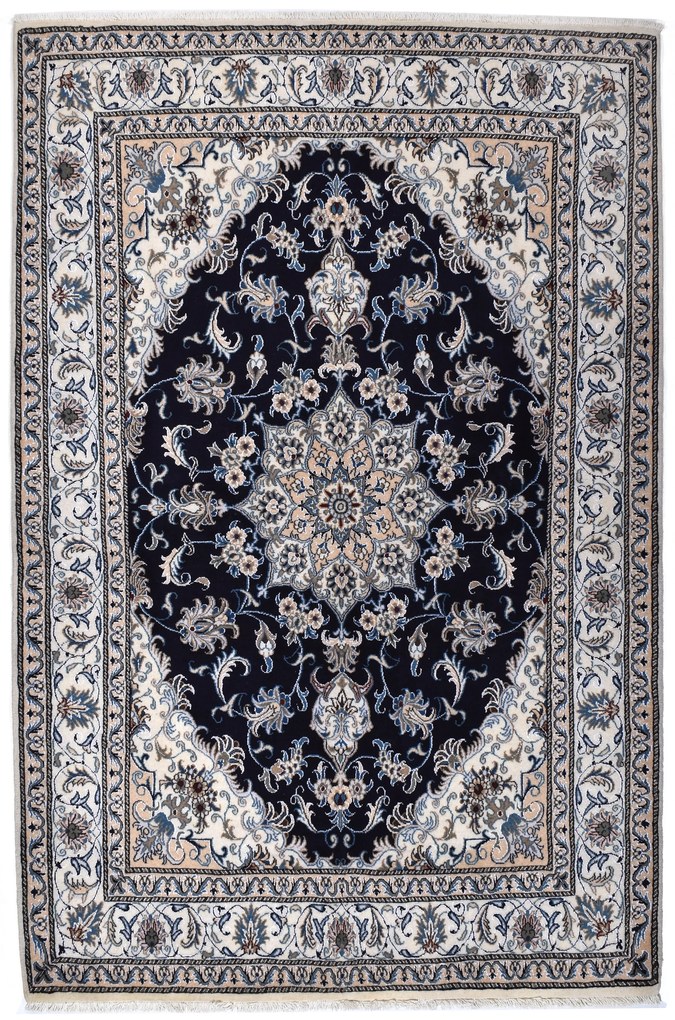 Nain Tappeto 250x160 Blu (Iran) Annodato A Mano