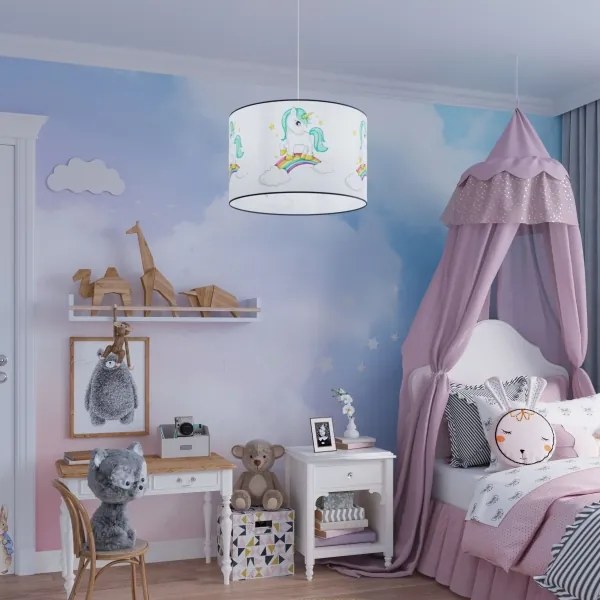 Sollux SL.1413 - Lampadario a sospensione per bambini UNICORN 1xE27/15W/230V diametro 40 cm