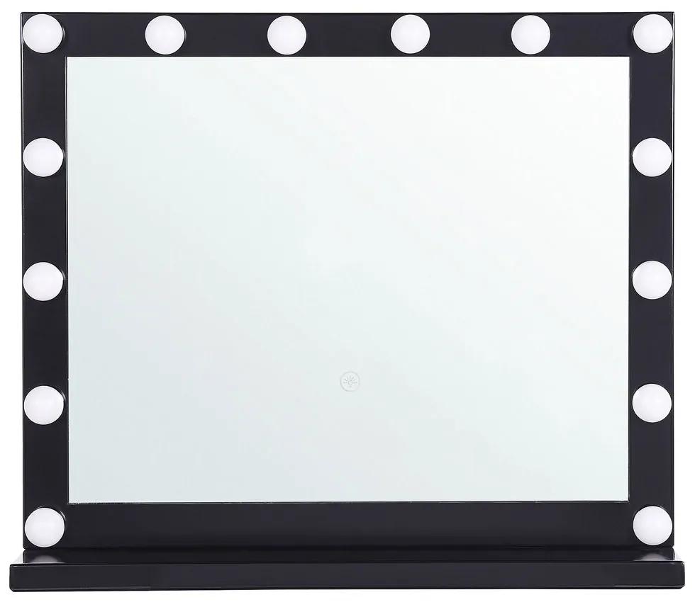 Specchio da tavolo a LED 50 x 60 cm nero BEAUVOIR Beliani