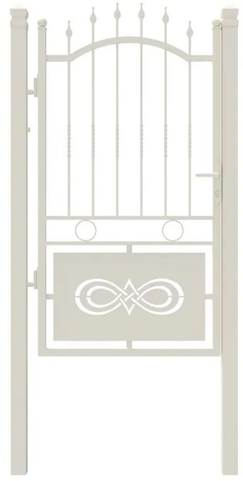 Cancello manuale a battente Lavaredo in acciaio, apertura a sinistra, L 104.5, H 180-195 cm, di colore bianco