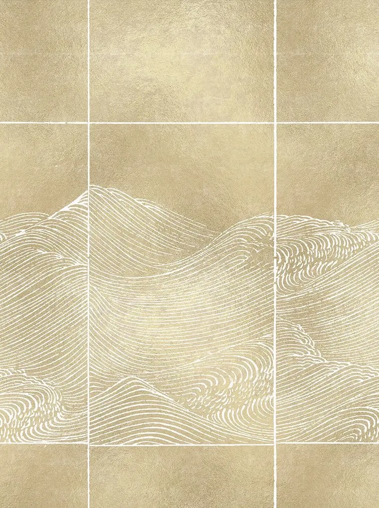 Coordonne Carta da parati panoramica Waves Metallics - Extra Gold