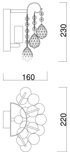 Brilagi - Applique CRYSTAL 1xE14/60W/230V cromo lucido