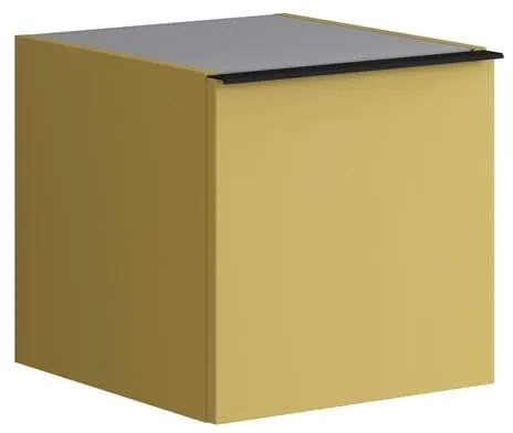 Struttura semi colonna da bagno Pixel 1 anta laccato opaco giallo sole L 40 x H 40 x P 45.5 cm