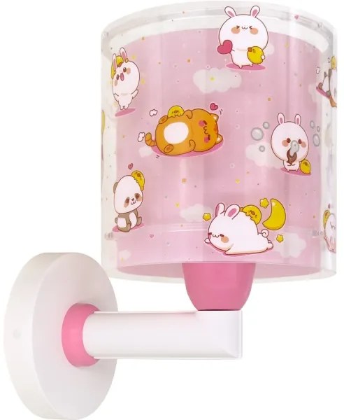 Dalber 41769S - Lampada da parete per bambini KAWAII FRIENDS 1xE27/15W/230V rosa