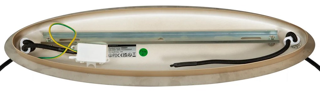 Lampada a sospensione Art Déco oro con vetro ambrato ovale 5 luci - Mochan