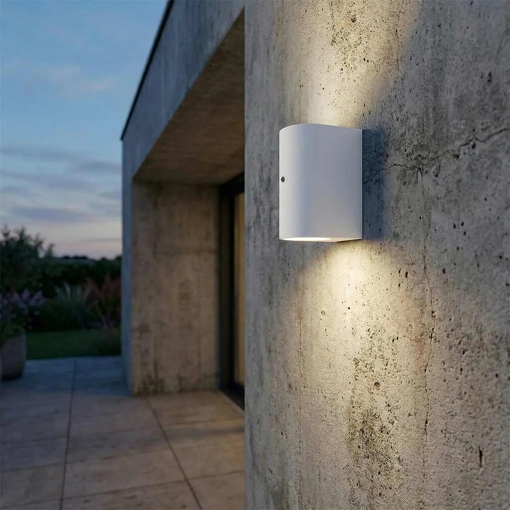 Applique Stondata 2xGU10 con Sensore Crepuscolare IP65 - Bianca