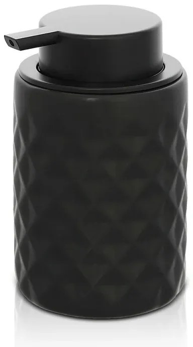 Dispenser sapone nero da appoggio in ceramica Cristal