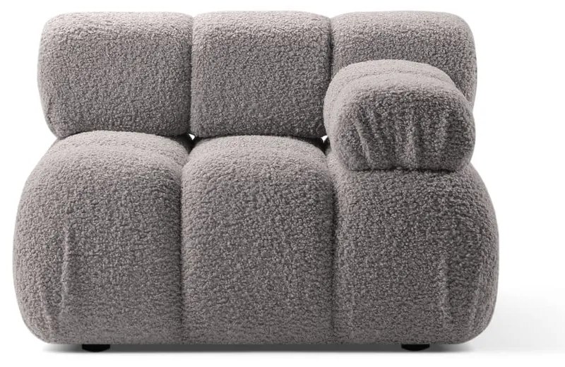 Modulo divano grigio chiaro in tessuto bouclé (angolo destro) Bellis - Micadoni Home