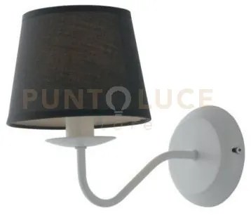 Applique a parete favola bianca e grigia 1 luce attacco e14 16x28x4...