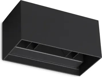 Atom applique da esterno 25 w on-off 2100 lm 3000 k nero ip54 doppi...