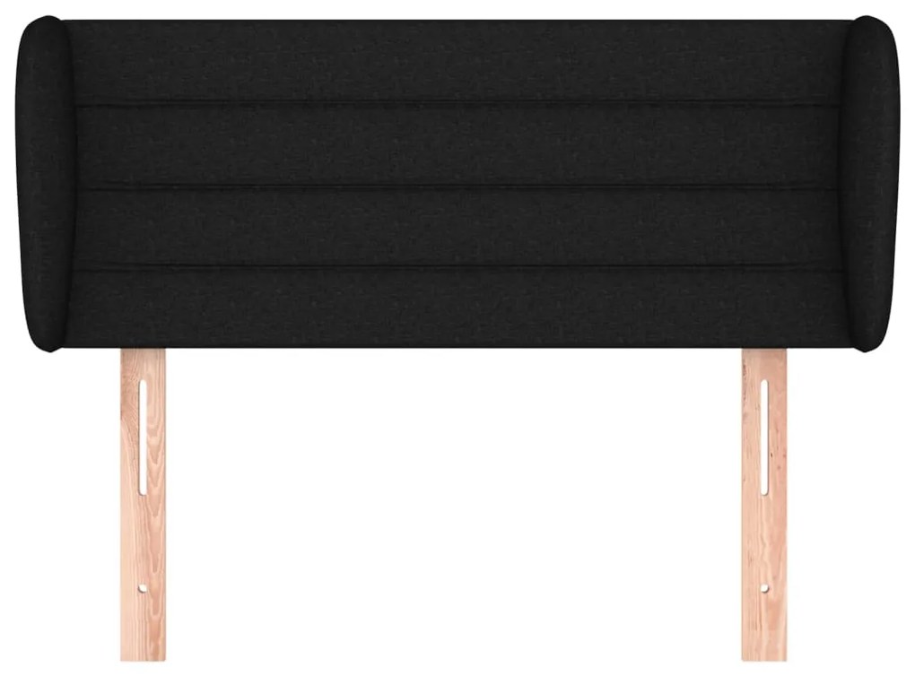 Testiera ad orecchio nera 93x23x78/88 cm in tessuto