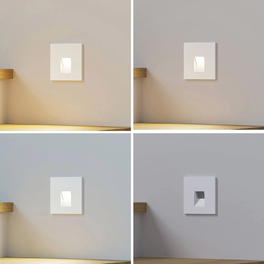 Arcchio Luci LED da incasso Vexi, 7,5 cm x 7,5 cm, bianco, CCT