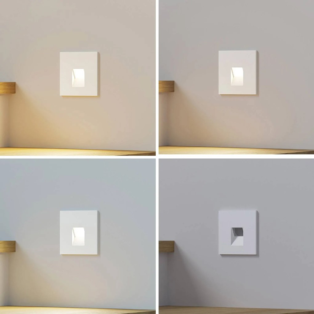 Arcchio Luci LED da incasso Vexi, 7,5 cm x cm, bianco, CCT Vexi Arcchio, dimmerabile, Bianco / Opale, Soggiorno / Sala da pranzo, Alluminio, Moderno, Faretto da incasso a parete