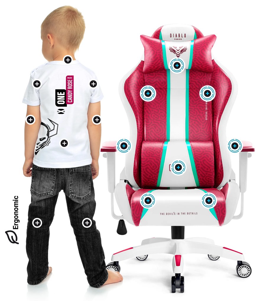 Sedia da Gaming Diablo X-One 2.0 Candy Rose: Kids Size