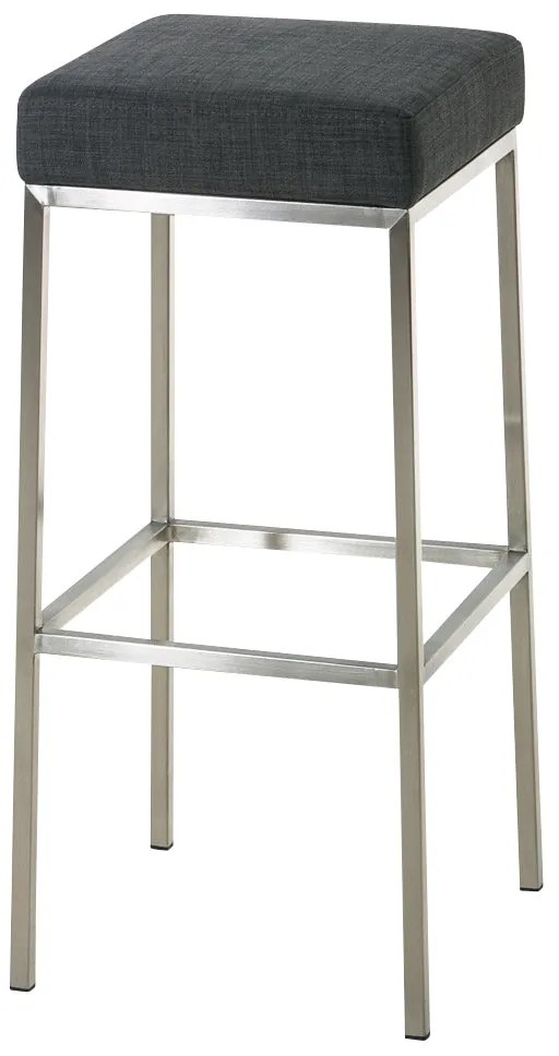 Sgabello Bar Montreal 80 İn Stoffa / Dunkelgrau / Edelstahl