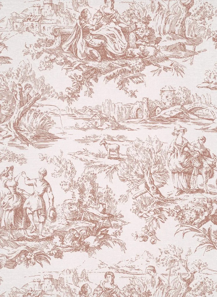 Little Greene Carta da parati Lovers Toile - Blush