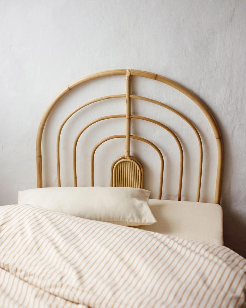 Kave Home - Testiera Sundberg in rattan finitura naturale per letto da 90 cm