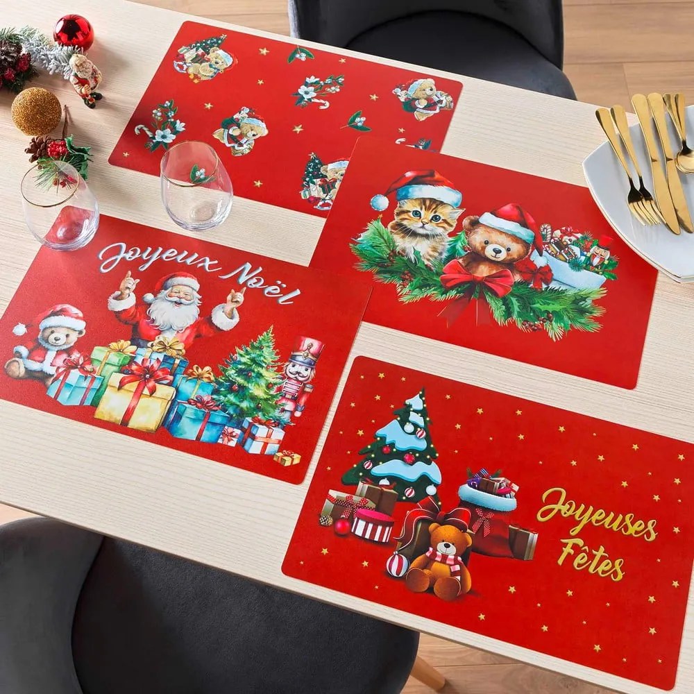 Tovaglietta in plastica a tema Natale 28,5x44 cm Oursons – douceur d'intérieur