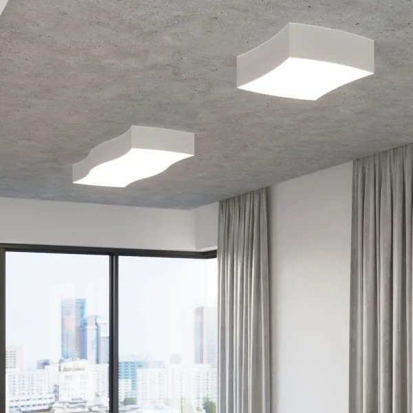 Sollux SL.1054 - Plafoniera SQUARE 2xE27/60W/230V bianca